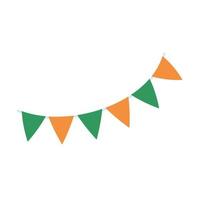 irische Flagge auf Kleeblatthintergrund für st. Patrick's Day Partydekoration vektor