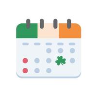 isländsk flagga kalender påminnelse av helgon Patricks dag med en klöver vektor