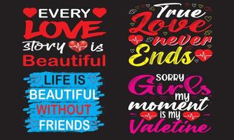 Happy Valentinstag Typografie T-Shirt Vektordesign vektor