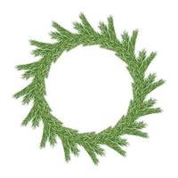 mall med grön krans av gran grenar för firande design. ram mall. vektor mönster. ny år illustration.new år. jul.