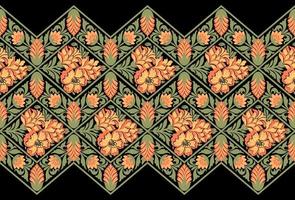 geometrisches ethnisches muster nahtlose blumenfarbe orientalisch. nahtloses Muster. Design für Stoff, Vorhang, Hintergrund, Teppich, Tapete, Kleidung, Verpackung, Batik, Stoffvektorillustration. vektor