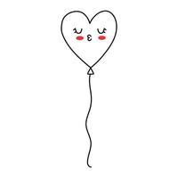 rosa ballong hjärta. romantisk valentines dag hälsning kort vektor