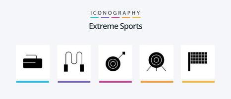 sport glyf 5 ikon packa Inklusive . sport. sporter. mål. kreativ ikoner design vektor