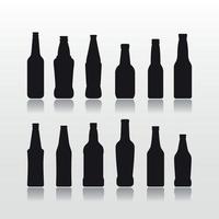 Flaschen schwarz, isolierte Symbole auf weißem Hintergrund vektor