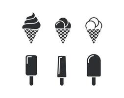 Eis Symbole gesetzt, schwarz auf weißem Hintergrund vektor