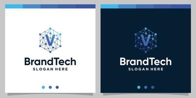 blockchain teknologi abstrakt logotyp lutning med första brev logotyp. premie vektor