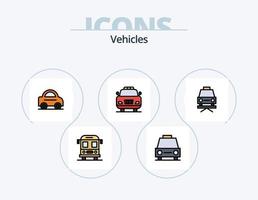 Fahrzeuge Linie gefüllt Icon Pack 5 Icon Design. Fahrzeug. Fahrzeuge. wichtig. Transport. Limousinen vektor