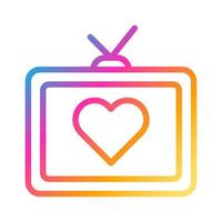 TV-Symbol Farbverlauf Stil Valentinstag Vektor-Illustration perfekt. vektor