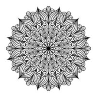 Mandala-Blumen-Malseite für Erwachsene Entspannung, Schwarz-Weiß-Mandala-Malseite, handgezeichnete, umrissene Doodle-Strichzeichnungen, Erwachsenen-Mandala zum Ausmalen von Seiteninnenraum vektor