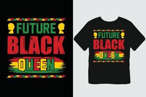 framtida svart drottning svart historia månad t-shirt design vektor
