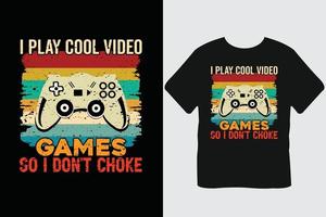 Ich spiele coole Videospiele, also verschlucke ich mich nicht am Gaming-T-Shirt-Design vektor