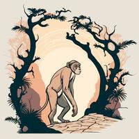 primat apa vild djur- vektor