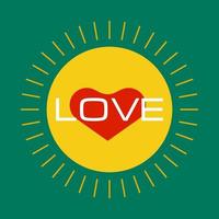 valentine dag kärlek ikon design vektor, hjärta ikon med Sol symbol vektor