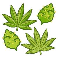 Marihuana-Knospen-Cannabis-Vektordesign vektor