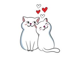 söt kärleksfull katter djur- design vektor särskild skiss illustration