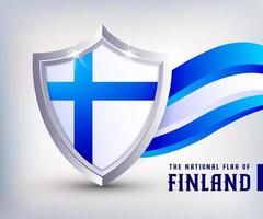 finland metall skydda flagga vektor design. finland flagga skydda design mall. finland oberoende dag nationell flagga design.