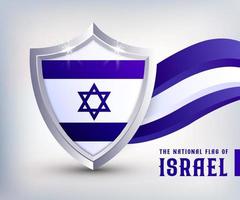 Israel metall skydda flagga vektor design. Israel flagga skydda design mall. Israel oberoende dag nationell flagga design.