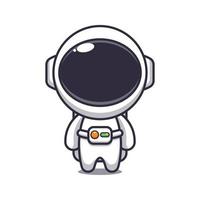 niedliche astronautenmaskottchen-karikaturvektorillustration. vektorkarikaturillustration passend für plakat, broschüre, web, maskottchen, aufkleber, logo und symbol. vektor