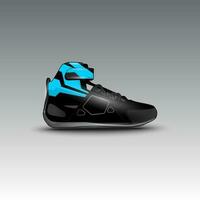 Design von Drag-Race-Schuhen mit Gravis-Racing-Vektormotiv vektor