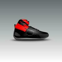 Design von Drag-Race-Schuhen mit Gravis-Racing-Vektormotiv vektor