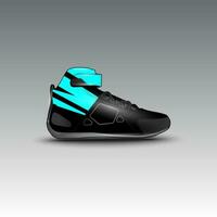 Design von Drag-Race-Schuhen mit Gravis-Racing-Vektormotiv vektor