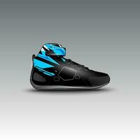 Design von Drag-Race-Schuhen mit Gravis-Racing-Vektormotiv vektor