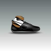 Design von Drag-Race-Schuhen mit Gravis-Racing-Vektormotiv vektor