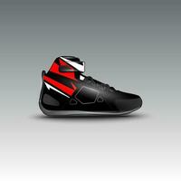 Design von Drag-Race-Schuhen mit Gravis-Racing-Vektormotiv vektor