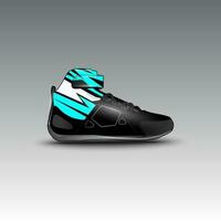 Design von Drag-Race-Schuhen mit Gravis-Racing-Vektormotiv vektor