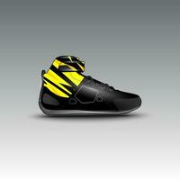 design av drag lopp skor med gravis tävlings vektor motiv