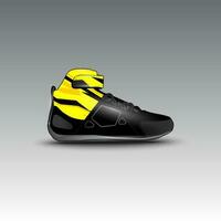 Design von Drag-Race-Schuhen mit Gravis-Racing-Vektormotiv vektor