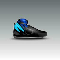 Design von Drag-Race-Schuhen mit Gravis-Racing-Vektormotiv vektor