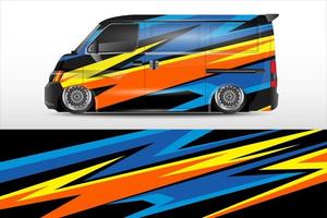 Rennwagen-Design mit Rennmotiven für Fahrzeug-Vinylaufkleber und Firmenlackierungsaufkleber vektor