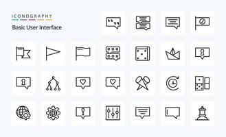 25 Basic-Line-Icon-Pack vektor