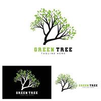 grünes Baum-Logo-Design, Bonsai-Baum-Logo-Illustration, Blatt- und Holzvektor vektor