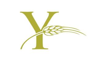 buchstabe y landwirtschaft logo farm vektor