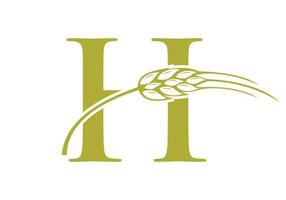 buchstabe h landwirtschaft logo bauernhof vektor