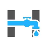 Buchstabe h Klempner-Logo-Design. vorlage für sanitärwasser vektor