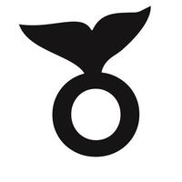 Buchstabe o Wal-Logo-Design-Vorlage Vektorzeichen vektor