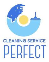Perfekter Reinigungsservice, Hauswirtschaftsarbeiten vektor