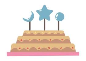 födelsedag kaka för unge, barn efterrätt kex vektor