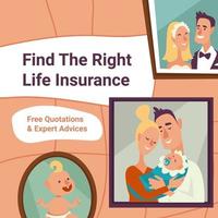 hitta rätt liv försäkring, fri expert- råd vektor