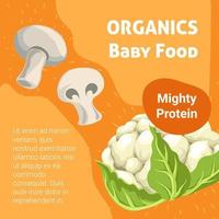 organisk bebis mat, mäktig protein promo baner vektor
