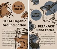 koffeinfritt organisk jord kaffe för frukost blandning vektor
