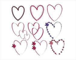 Valentinstag, Herz und Liebe Vektor-Cliparts und Doodle-Art-Design vektor