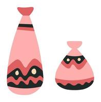 handgefertigte Keramik, Vase oder Tassen mit Ornamenten vektor