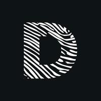 första d zebra textur logotyp vektor