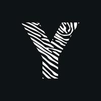 anfängliches y Zebra-Textur-Logo vektor