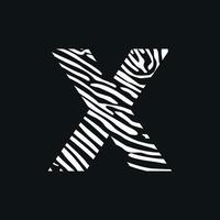 anfängliches x Zebra-Textur-Logo vektor