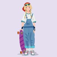 vektor illustration av man skateboard